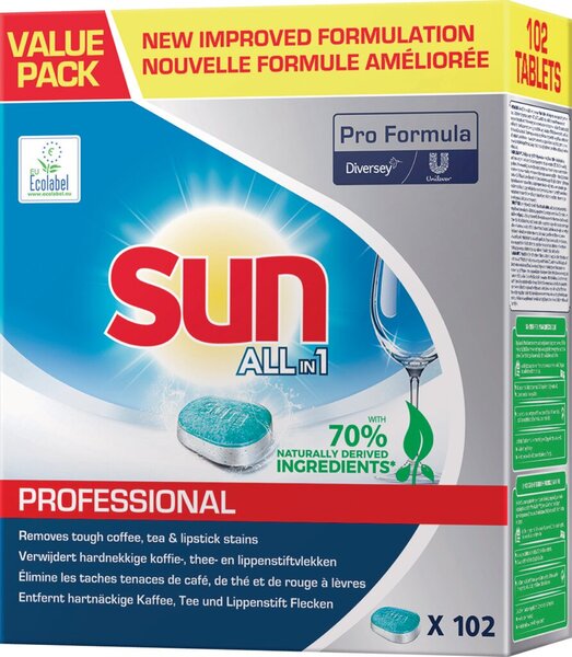 Sun PROFESSIONAL ALL in 1 Spülmaschinentabs 200 St. Sun PROFESSIONAL ALL in 1 Spülmaschinentabs 200 St.