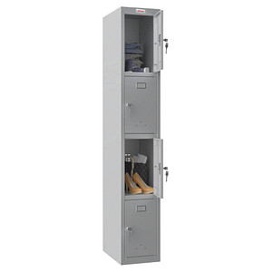 phoenix Spind grau PL1430GGK, 4 Schließfächer 30,0 x 50,0 x 183,0 cm