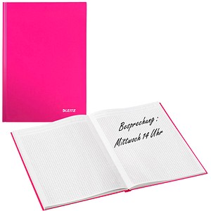 LEITZ Notizbuch WOW, DIN A4, kariert, pink metallic 80 Blatt, 90 g/qm, holzfrei