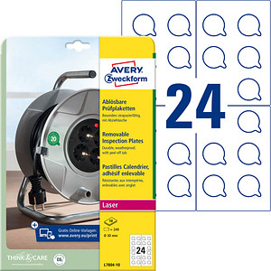 ZWECKFORM Avery-Zweckform L7804-10 Etiketten (A4) Ø 30 mm Folie Weiß 240 St. Wi