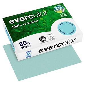 Kopierpapier Evercolor hellblau, A4 80 g/qm, aus 100 % Altpapier