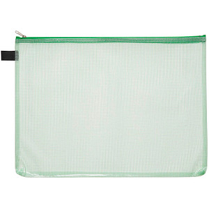 Kleinkrambeutel A4 transparent grün mit farbigem Reißverschluss