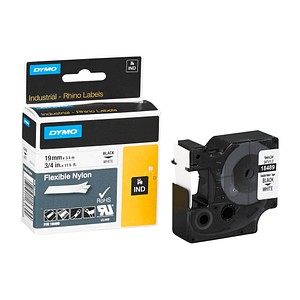DYMO Beschriftungsband RHINO  18489, 19 mm schwarz auf weiß