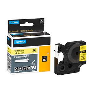 DYMO Beschriftungsband RHINO  18491, 19 mm schwarz auf gelb
