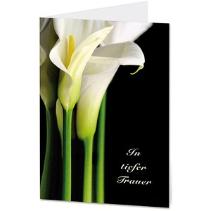 LUMA Trauerkarte schwarze Callas DIN B6