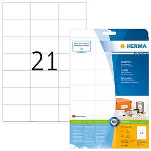 HERMA Etiketten Premium A4 weiß 70x42,3   mm Papier 525 St.