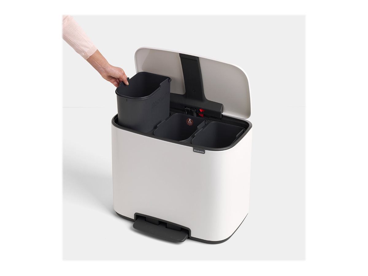 BRABANTIA Bo Treteimer weiss, 3 x 11 L