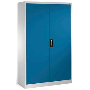 CP Stahlschrank 8931-00 S10646 lichtgrau, enzianblau 120,0 x 50,0 x 195,0 cm, aufgebaut