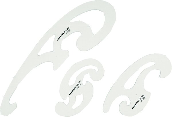 Burmesterkurven-Set, 3-tlg. Kunst- stoff, transparent