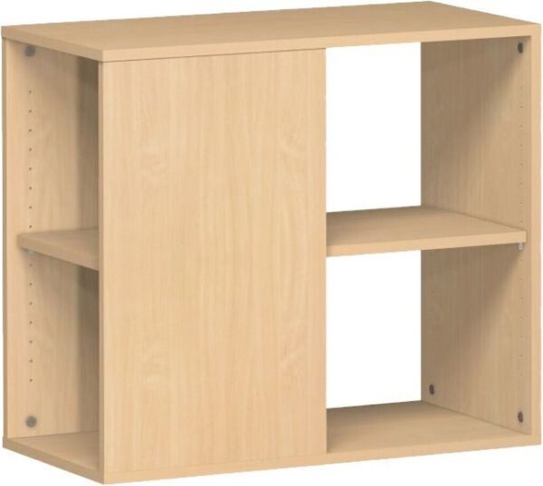 Anstellregal 2 OH 800x420x750 mit Bodengleiter, Buche, Flex