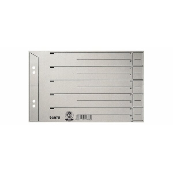 Trennblätter Karton A5 quer grau Lochung hinterklebt,