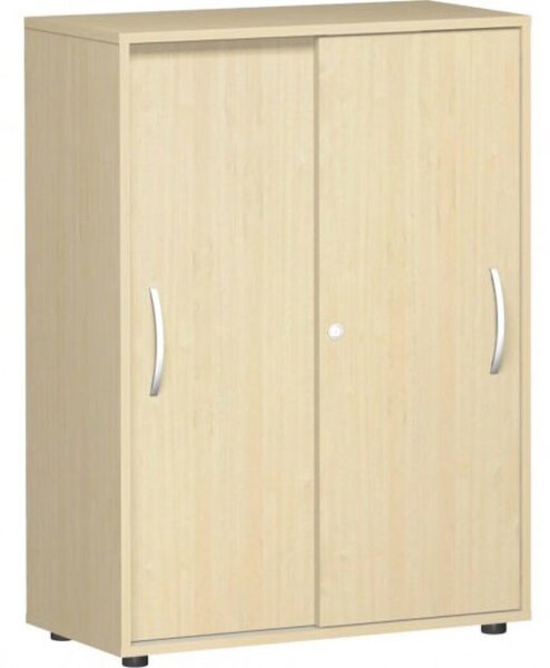 Schiebetürenschrank 3 OH mit Standfüßen, Ahorn, Flex