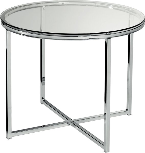 Glastisch XABI rund, Chrom/Glas ESG-Sicherheitsglas