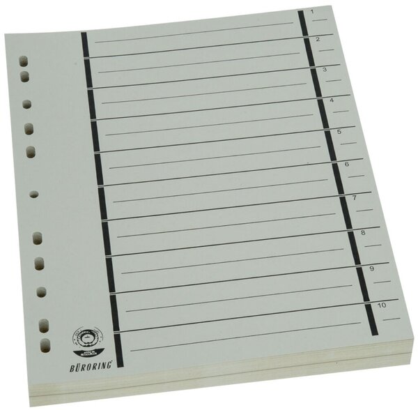 Büroring Trennblätter A4 beige vollfarbig, schwarzer Orgadruck