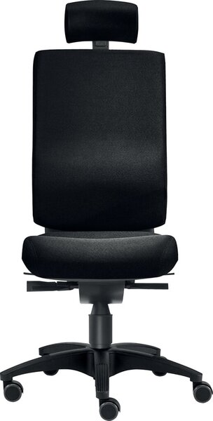 Bürodrehstuhl Cube L, ohne Armlehen mit Kopfstütze, schwarz, bis 120 kg