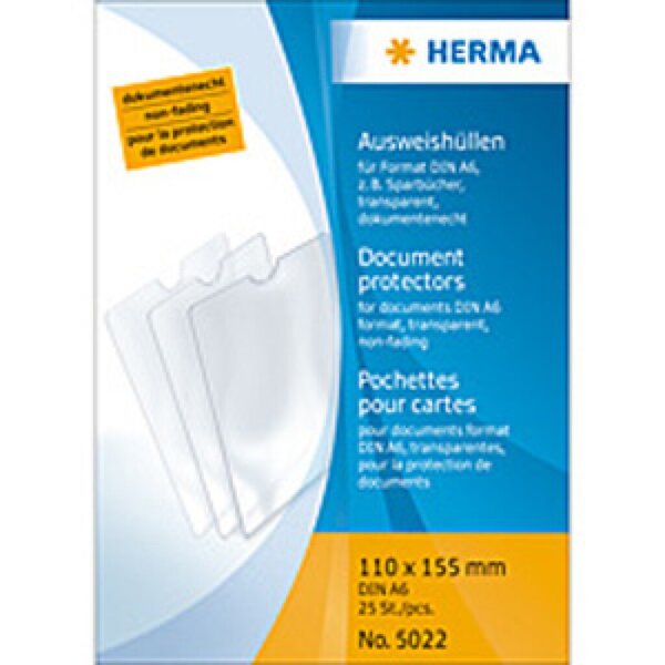 Ausweishülle 110x155 mm transparent für Format DIN A6 z.B. Sparbücher