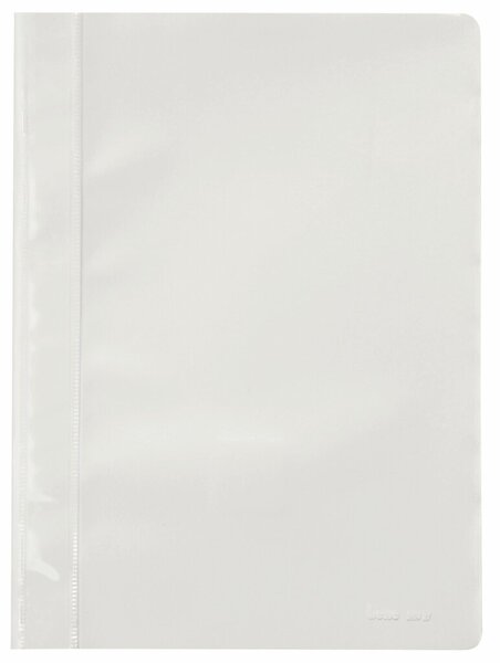 Schnellhefter A4, dokumentenecht, PP, weiß, transparenter Deckel