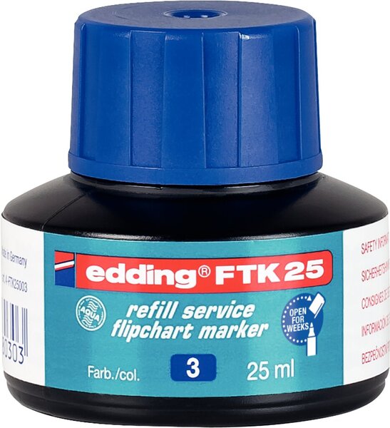 Nachfülltusche in Flasche 25ml bl blau für Flipchartmarker edding