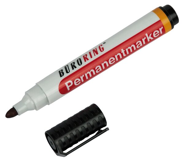 Büroring Permanentmarker, schwarz, Rundspitze 1,5-3mm