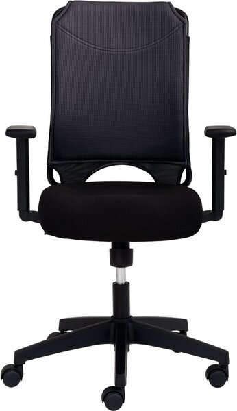 Drehstuhl 2333, mit Armlehnen, schwarz Sitz schwarz gepolstert