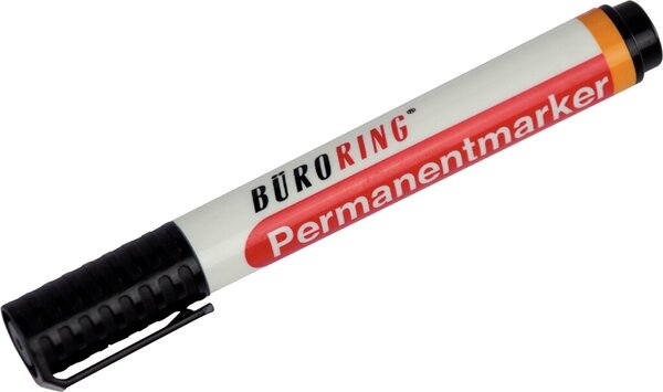Büroring Permanentmarker, schwarz, Keilspitze 1-4mm