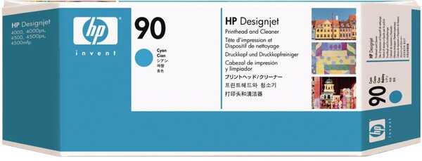 Druckkopf und Druckkopfreiniger 90 cyan für DesignJet 4000, 4000ps,