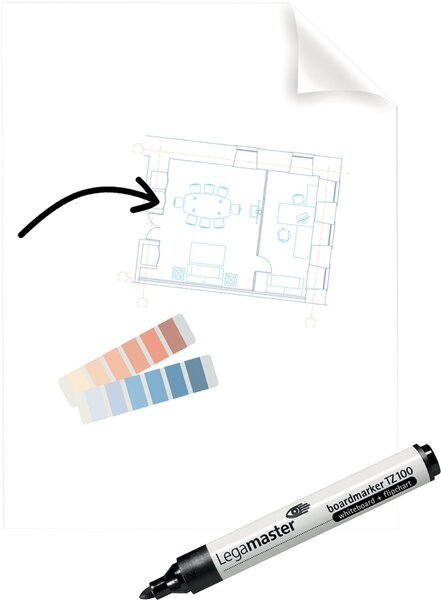 Magic-Chart Clearboard, transparent Rollenbreite 60 cm, perforiert nach