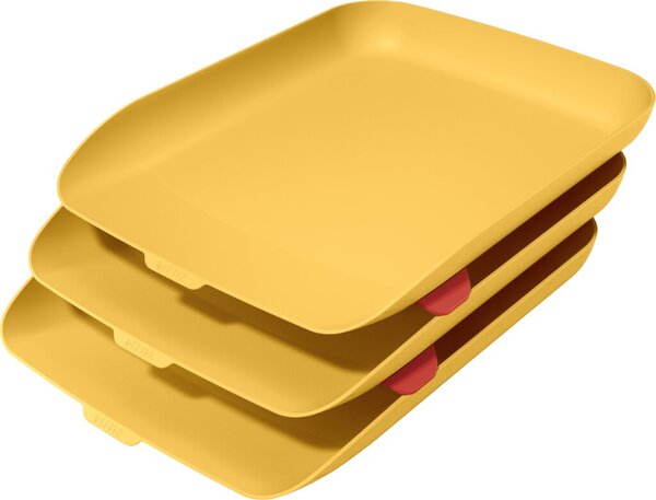 Briefkorb Cosy, 3er Set, gelb Frontöffnung, 3 Briefkörbe +