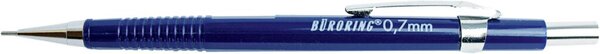 Büroring Druckbleistift, 0.7 mm, hellblau, mit Radiergummi und Clip
