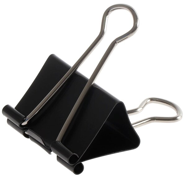 Büroring Foldbackklammern, schwarz, vernickelt 41mm lang