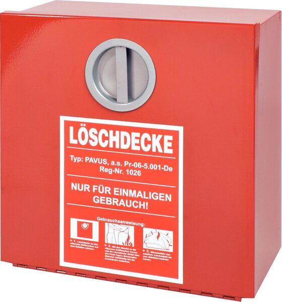Wandbehälter Metall rot f. Löschdecke 300 x 300 x 125 mm