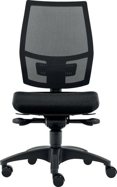 Bürodrehstuhl Flash Net schwarz ohne Armlehnen, bis 110 kg, mit