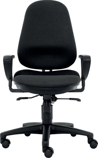 Bürodrehstuhl Ultra XL, mit Armlehnen Teppichbodenrollen schwarz, bis 150 kg