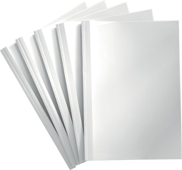 Thermobindemappen, 12 mm, weiß Frontblatt matt/transparent