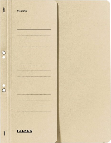 Ösenhefter, chamois, DIN A4, 250g/qm Manila-RC-Karton, 1/2 Vorderdeckel,
