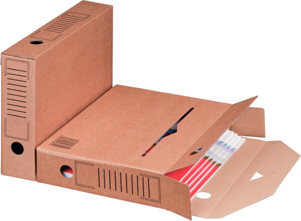 Archiv-Ablagebox braun Innenmaß: 315x65x233 Außenmaß: 320x67x242