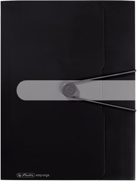 Gummizugmappe PP A4 schwarz opak 