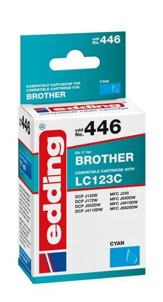Edding Tinte 446 Brother LC123 cyan Ersetzt: Brother LC123C