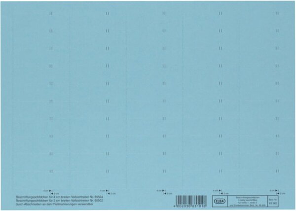 Beschriftungsschildchen f.Vertic 1 Hängeregistratur - blau