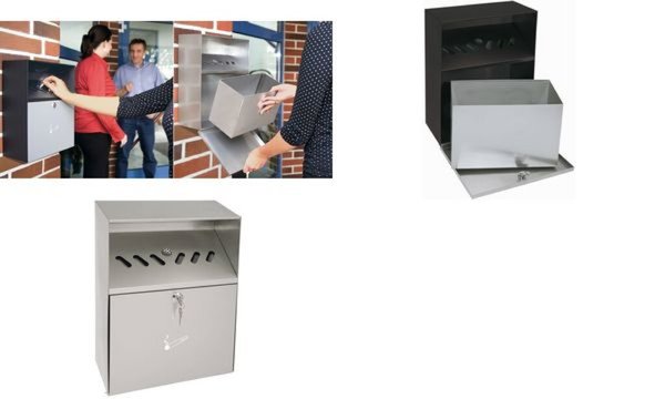 WEDO Wandascher mit Wetterschutzdac h, aus Edelstahl (62005103)