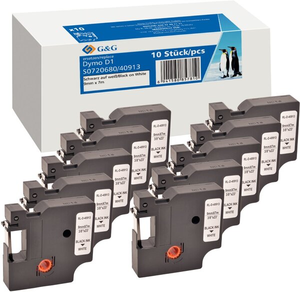 Schriftband Vorteilspack, 9 mm x 4 m, kompatibel zu 40913/S0720680,