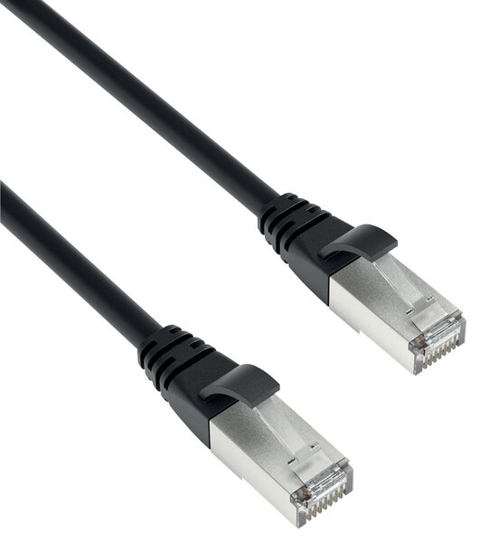 Patchkabel CAT 6A S/FTP, 0,5m, schwarz