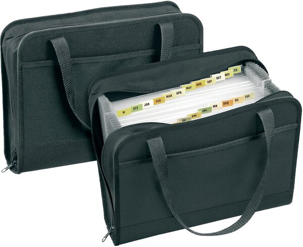 Fächertasche Office schwarz für Dokumente im DIN A4 Format