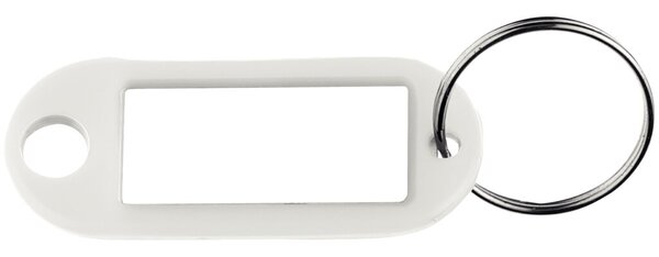 Schlüsselanhänger, weiß mit beschriftbaren Etiketten
