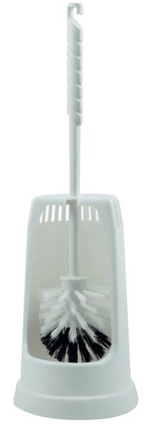WC Garnitur Plastik GLOCKENFORM Ständer mit Bürste, weiß
