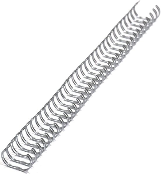 Drahtkamm, A4, 2:1 - 9,5 mm, silber Teilung 2:1 (23 Ringe)