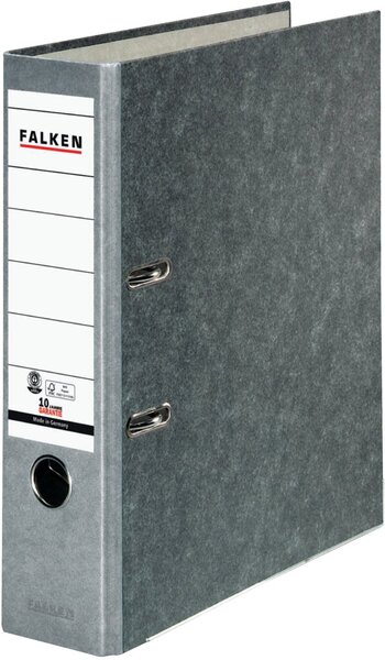 Ordner Wolkenmarmor A4 80mm grau, farbiger Rücken, Recycling