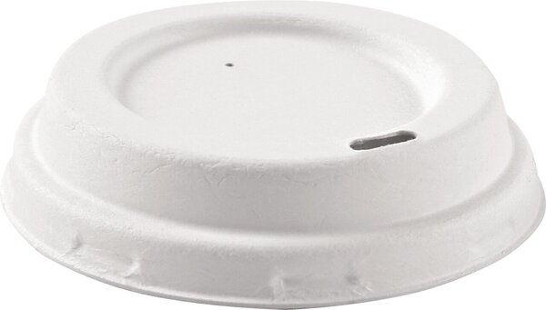Bio Deckel fürTrinkbecher Zuckerrohr Ø 80 mm, weiß
