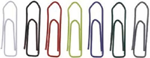 Briefklammern sortiert 26mm ecking lackiert