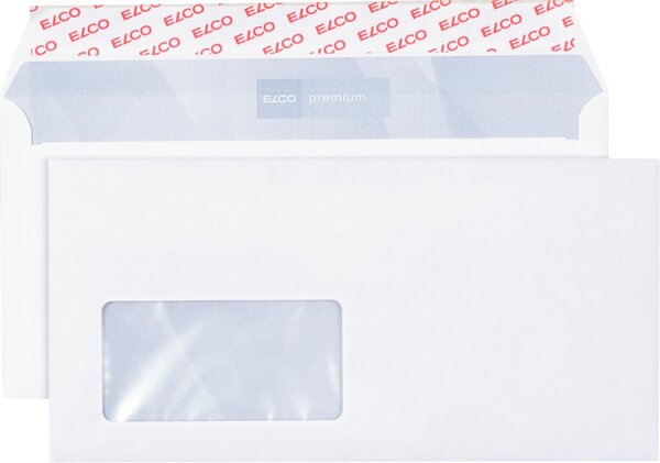 ELCO FSC Briefumschlag C5/6 HK hoch- weiß 80g m. F. Innendruck 229x114mm